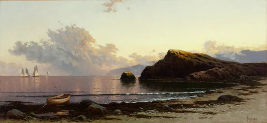 Solnedgang ved kysten 1885 (olie på lærred)