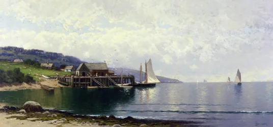 The Landing, Bailey Island, Maine, ca. 1907 (olie på lærred)