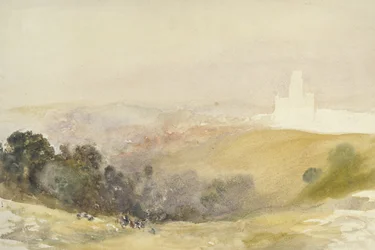 Durham fra Red Hills, 1880-86 (akvarel over grafit, på papir)