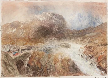 Nant Frangon (blyant og akvarel på papir (klisteret på bord))
