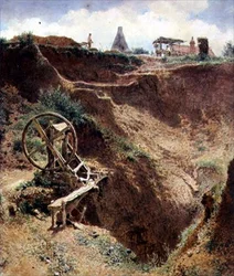 The Gravel Pit, Kings Cross (akvarel på papir)