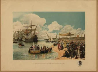 Vasco da Gamas ankomst til Indien, ca. 1900