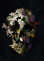 Gotisk blomsterkrans med dødningehoved