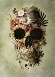 Vintage blomster-kranium