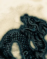 Dragens år, 2021 (håndmalet fotografi)