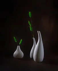 Elegante vaser med grønt