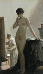 The Pose (olie på panel)