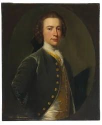 Portræt af Valentine Morris (1727-1789), guvernør på Saint Vincent (olie på lærred, skåret ud til en oval og lagt på lærred)