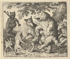 En fest til ære for bjørnen og ulven, 1650-75.