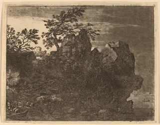 Stor klippe ved floden, sandsynligvis ca. 16451656.
