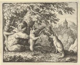 På Løvens Ordre tages et Stykke Hud fra Bjørnen, Et Stykke af Forpoterne..., 1650-75.