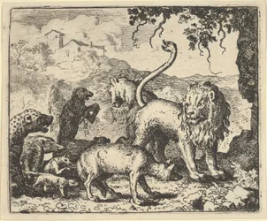 Renard er anklaget af ulven og flere dyr, 1650-75.