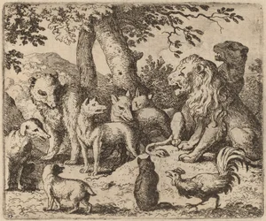 Reynard forsøger at rense sig selv, sandsynligvis ca. 16451656.