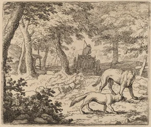 Reynard og ulven før fiskevognen