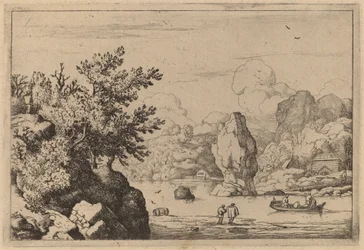 Klippe midt i en flod, sandsynligvis ca. 16451656.