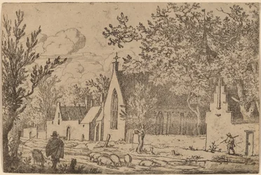 Svinebesætning nær et kapel, sandsynligvis ca. 16451656.