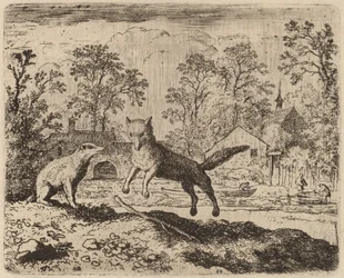 Grævlingen pålægger Reynard en bod, sandsynligvis ca. 16451656.