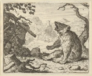 Bjørnen kalder Renard til at møde op for Dyrenes Råd, 1650-75.