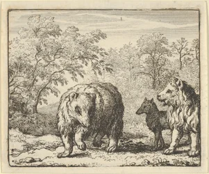 Løven befrier bjørnen og ulven, 1650-75.