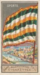 Oporto, from the City Flags series N6 for Allen & Ginter Cigarettes Brands, 1887. dani