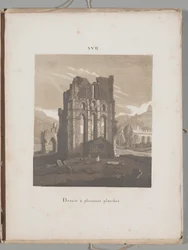 Litografiens kunst: Italiensk kirkeruin, tavle XVII