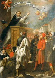 St Vincent Ferrer prædiker for de unge i Salamanca, af Alonso Antonio Villamor (1661-1729).