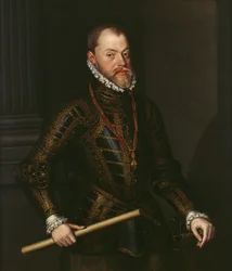 Filip II af Spanien (1527-98) ca. 1570 (olie på lærred)