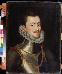 Portræt af guvernøren i Nederlandene Don Juan af Østrig (1547-1578) (portræt af guvernøren i det habsburgske Nederlandske Don John af Østrig). Maleri af Alonso Sanchez Coello (1531-1588). Olie på lærred, 62 x 47 cm. Spansk kunst, Manierisme. Fjernøsten