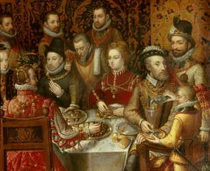 Banketten for monarkerne i Østrigs hus. Detalje, der skildrer Charles V (Charles V