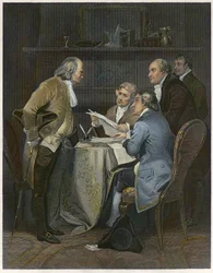 Udarbejdelse af uafhængighedserklæringen i 1776