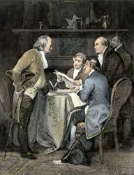 Udarbejdelse af uafhængighedserklæringen i 1776
