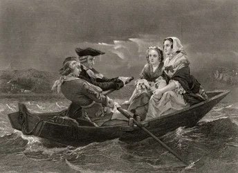 Lady Harriet Ackland på vej til at besøge General Gates lejr, fra 