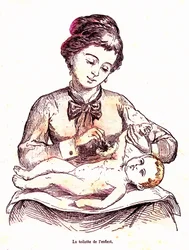 Lapsen wc - Normaali elämä ja terveys, J. Rengade. Piirustus A. Demarle 1881