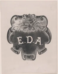 Modbevis for et aftryk fra en navneplade til Edward D. Adams, ca. 1892.