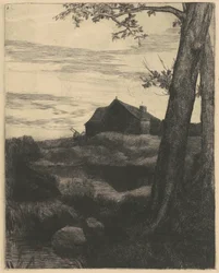 Gård med et stort træ (La Ferme au Grand Arbre)
