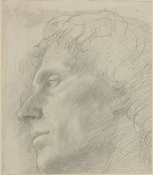 Leder af en mand mod venstre