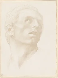Hoved af en mand, der ser op til højre, 1890