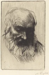 Leder af en gammel mand Etude de tete.