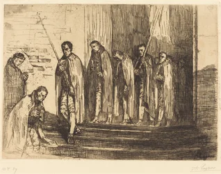 Procession, der forlader en kirke (La sortie de la procession)