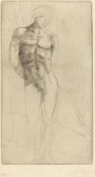 Studie af en nøgen figur Etude de figur nue.
