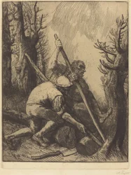 Træskærer, 3. plade Les bucherons.