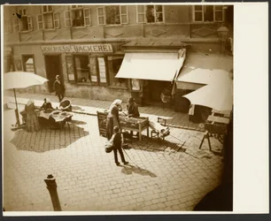 [Udsigt fra vinduet i Muchas lejlighed, nær Amalienstrasse, München].