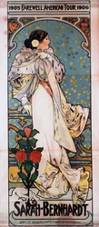 En plakat for Sarah Bernhardts Farewell American Tour, 1905-1906, ca. 1905