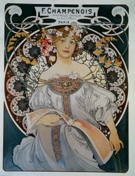 Reklame for trykkeriet F. Champenois - af Mucha