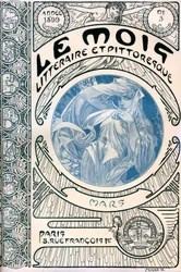 Forsiden af bladet (månedligt blad) Den litterære og maleriske måned af Alphonse Mucha (1860-1939): marts 1899 - Maison de la Bonne Presse -