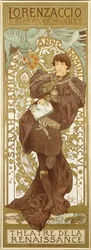 Lorenzaccio, der skildrer den stående figur af Sarah Bernhardt i rollen, 1896