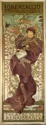 Lorenzaccio med skuespillerinden Sarah Bernhardt, skuespil af Alfred de Musset (plakat)
