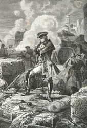Lally - Tollendal under belejringen af Pondichery i 1760 (kobberstik)