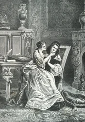 Marie Adelaide de Savoie med Mamde de Maintenon (gravering)