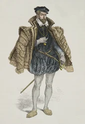 Portræt af Gaspard de Coligny (Gravering)
